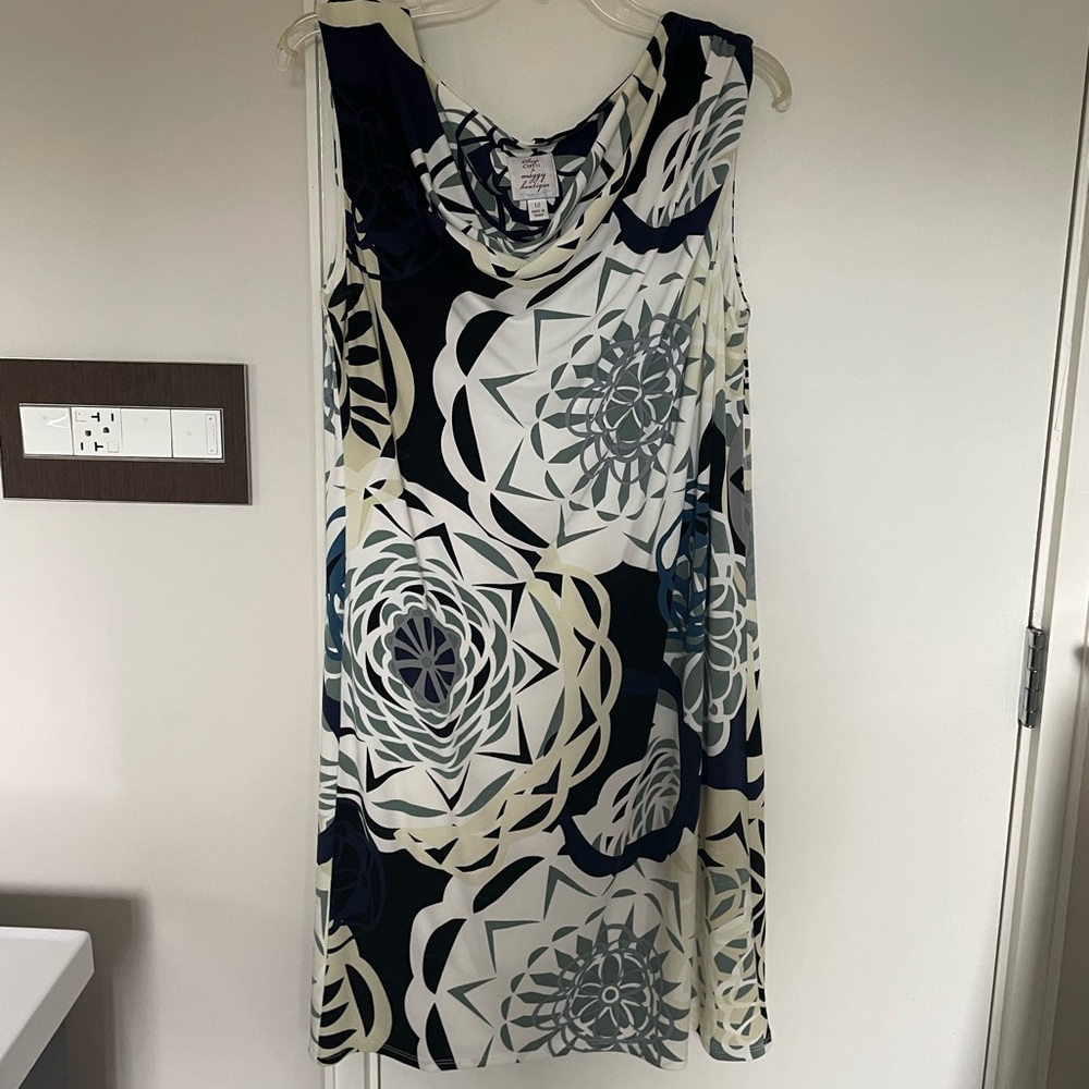 Geometric patterned midi dress